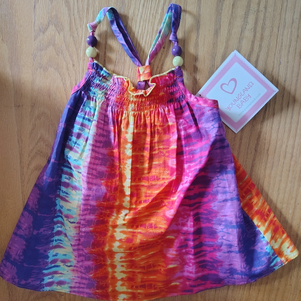 NWT Youngland Multicolor Hippie Pride Tie-Dye Dress